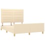 Estructura de cama con cabecero de tela color crema 140x200 cm de vidaXL, Camas y somieres - Ref: Foro24-3125143, Precio: 233...