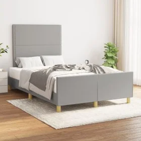Estructura de cama con cabecero de tela gris claro 120x200 cm de vidaXL, Camas y somieres - Ref: Foro24-3124960, Precio: 159,...