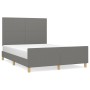 Estructura de cama con cabecero de tela gris oscuro 140x200 cm de vidaXL, Camas y somieres - Ref: Foro24-3124896, Precio: 229...