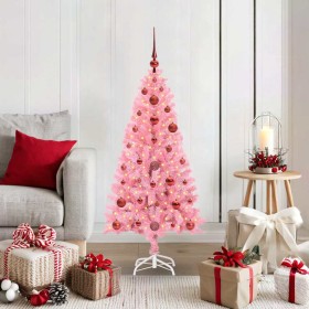 Árbol de Navidad con 150 LED con soporte Rosa 120 cm PVC en Decoración Festiva y Estacional | Comprar online en Foru.es