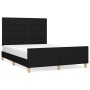 Estructura de cama con cabecero de tela negro 140x190 cm de vidaXL, Camas y somieres - Ref: Foro24-3125051, Precio: 217,23 €,...