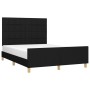 Estructura de cama con cabecero de tela negro 140x190 cm de vidaXL, Camas y somieres - Ref: Foro24-3125051, Precio: 217,23 €,...
