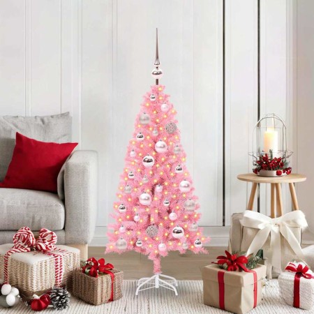 Árbol de Navidad con 150 LED con soporte Rosa 120 cm PVC en Decoración Festiva y Estacional | Comprar online en Foru.es