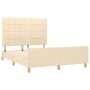 Estructura de cama con cabecero de tela color crema 140x190 cm de vidaXL, Camas y somieres - Ref: Foro24-3125054, Precio: 216...