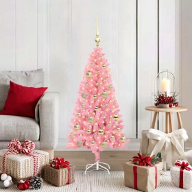 Árbol de Navidad con 150 LED con soporte Rosa 120 cm PVC en Decoración Festiva y Estacional | Comprar online en Foru.es