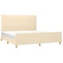 Estructura de cama con cabecero de tela color crema 180x200 cm de vidaXL, Camas y somieres - Ref: Foro24-3125240, Precio: 275...