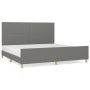 Estructura de cama con cabecero tela gris oscuro 200x200 cm de vidaXL, Camas y somieres - Ref: Foro24-3124920, Precio: 251,50...