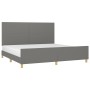 Estructura de cama con cabecero tela gris oscuro 200x200 cm de vidaXL, Camas y somieres - Ref: Foro24-3124920, Precio: 251,50...