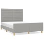 Estructura de cama con cabecero de tela gris claro 140x190 cm de vidaXL, Camas y somieres - Ref: Foro24-3125130, Precio: 225,...