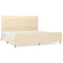Bed frame with cream fabric headboard 200x200 cm by vidaXL, Beds and slatted bases - Ref: Foro24-3125086, Price: 257,50 €, Di...