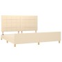 Estructura de cama con cabecero de tela color crema 200x200 cm de vidaXL, Camas y somieres - Ref: Foro24-3125086, Precio: 233...