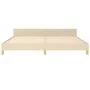 Bed frame with cream fabric headboard 200x200 cm by vidaXL, Beds and slatted bases - Ref: Foro24-3125086, Price: 257,50 €, Di...