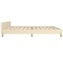 Bed frame with cream fabric headboard 200x200 cm by vidaXL, Beds and slatted bases - Ref: Foro24-3125086, Price: 257,50 €, Di...