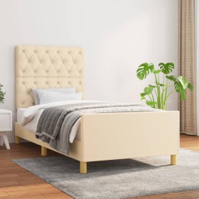 Estructura de cama con cabecero de tela color crema 80x200 cm de vidaXL, Camas y somieres - Ref: Foro24-3125257, Precio: 168,...