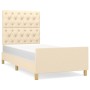 Estructura de cama con cabecero de tela color crema 80x200 cm de vidaXL, Camas y somieres - Ref: Foro24-3125257, Precio: 168,...