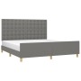Estructura de cama con cabecero tela gris oscuro 180x200 cm de vidaXL, Camas y somieres - Ref: Foro24-3125398, Precio: 260,42...