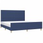 Estructura de cama con cabecero de tela azul 180x200 cm de vidaXL, Camas y somieres - Ref: Foro24-3125241, Precio: 230,37 €, ...