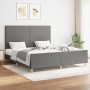 Estructura de cama con cabecero tela gris oscuro 160x200 cm de vidaXL, Camas y somieres - Ref: Foro24-3124904, Precio: 235,10...
