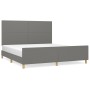 Estructura de cama con cabecero tela gris oscuro 160x200 cm de vidaXL, Camas y somieres - Ref: Foro24-3124904, Precio: 235,10...