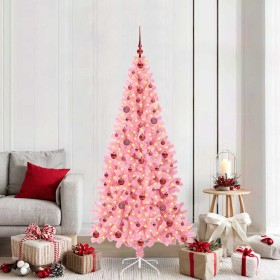 Árbol de Navidad con 300 LED con soporte Rosa 210 cm PVC en Decoración Festiva y Estacional | Comprar online en Foru.es