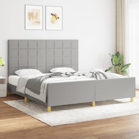 Estructura de cama con cabecero gris claro tela 180x200 cm de vidaXL, Camas y somieres - Ref: Foro24-3125073, Precio: 240,92 ...