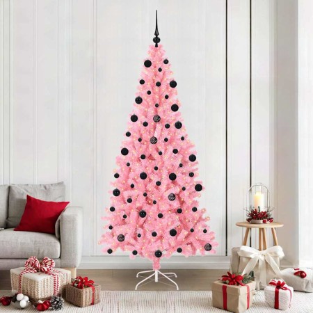 Árbol de Navidad con 300 LED con soporte Rosa 210 cm PVC en Decoración Festiva y Estacional | Comprar online en Foru.es