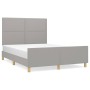 Estructura de cama con cabecero de tela gris claro 140x200 cm de vidaXL, Camas y somieres - Ref: Foro24-3124976, Precio: 207,...