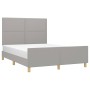Estructura de cama con cabecero de tela gris claro 140x200 cm de vidaXL, Camas y somieres - Ref: Foro24-3124976, Precio: 207,...