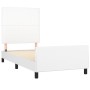 Estructura de cama con cabecero cuero sintético blanco 90x200cm de vidaXL, Camas y somieres - Ref: Foro24-3125428, Precio: 17...