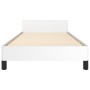 Estructura de cama con cabecero cuero sintético blanco 90x200cm de vidaXL, Camas y somieres - Ref: Foro24-3125428, Precio: 17...