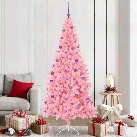 Árbol de Navidad con 300 LED con soporte Rosa 210 cm PVC en Decoración Festiva y Estacional | Comprar online en Foru.es