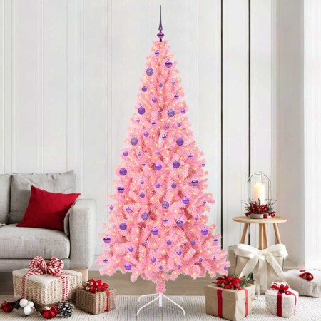 Árbol de Navidad con 300 LED con soporte Rosa 210 cm PVC en Decoración Festiva y Estacional | Comprar online en Foru.es
