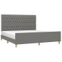 Estructura de cama con cabecero tela gris oscuro 180x200 cm de vidaXL, Camas y somieres - Ref: Foro24-3125317, Precio: 260,38...