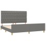 Estructura de cama con cabecero tela gris oscuro 180x200 cm de vidaXL, Camas y somieres - Ref: Foro24-3125317, Precio: 260,38...