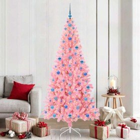 Árbol de Navidad con 300 LED con soporte Rosa 210 cm PVC en Decoración Festiva y Estacional | Comprar online en Foru.es