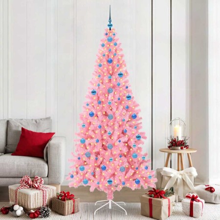 Árbol de Navidad con 300 LED con soporte Rosa 210 cm PVC en Decoración Festiva y Estacional | Comprar online en Foru.es