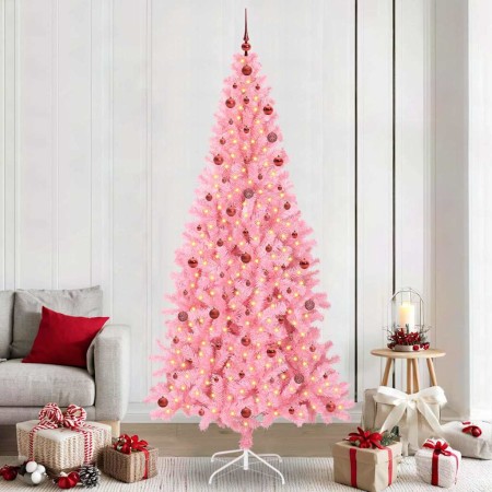 Árbol de Navidad con 300 LED con soporte Rosa 240 cm PVC en Decoración Festiva y Estacional | Comprar online en Foru.es