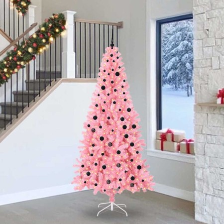 Árbol de Navidad con 300 LED con soporte Rosa 240 cm PVC en Decoración Festiva y Estacional | Comprar online en Foru.es