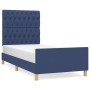 Estructura de cama con cabecero de tela azul 90x190 cm de vidaXL, Camas y somieres - Ref: Foro24-3125266, Precio: 169,97 €, D...