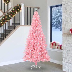 Árbol de Navidad con 300 LED con soporte Rosa 240 cm PVC en Decoración Festiva y Estacional | Comprar online en Foru.es