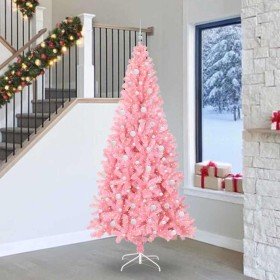 Árbol de Navidad con 300 LED con soporte Rosa 240 cm PVC en Decoración Festiva y Estacional | Comprar online en Foru.es