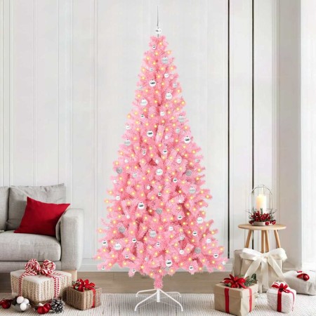 Árbol de Navidad con 300 LED con soporte Rosa 240 cm PVC en Decoración Festiva y Estacional | Comprar online en Foru.es