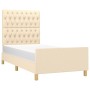 Estructura de cama con cabecero de tela color crema 100x200 cm de vidaXL, Camas y somieres - Ref: Foro24-3125281, Precio: 147...