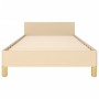 Estructura de cama con cabecero de tela color crema 100x200 cm de vidaXL, Camas y somieres - Ref: Foro24-3125281, Precio: 147...