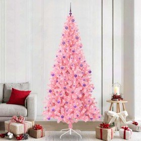 Árbol de Navidad con 300 LED con soporte Rosa 240 cm PVC en Decoración Festiva y Estacional | Comprar online en Foru.es