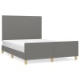 Estructura de cama con cabecero de tela gris oscuro 140x190 cm de vidaXL, Camas y somieres - Ref: Foro24-3124888, Precio: 227...
