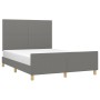 Estructura de cama con cabecero de tela gris oscuro 140x190 cm de vidaXL, Camas y somieres - Ref: Foro24-3124888, Precio: 227...