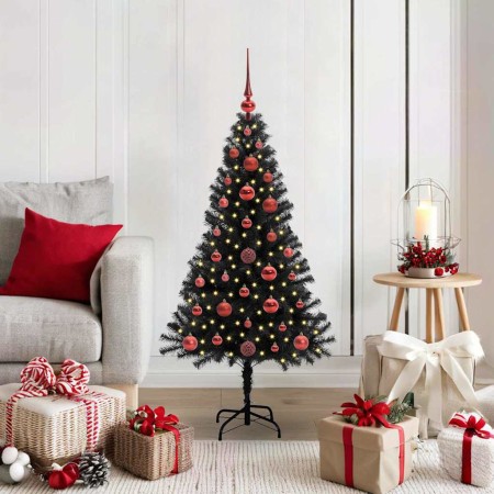 Árbol de Navidad con 150 LED con soporte Negro 120 cm PVC en Decoración Festiva y Estacional | Comprar online en Foru.es