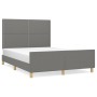 Estructura de cama con cabecero de tela gris oscuro 140x190 cm de vidaXL, Camas y somieres - Ref: Foro24-3124969, Precio: 200...