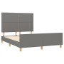 Estructura de cama con cabecero de tela gris oscuro 140x190 cm de vidaXL, Camas y somieres - Ref: Foro24-3124969, Precio: 200...